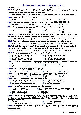 Đề kiểm tra Hình 12 chương 3